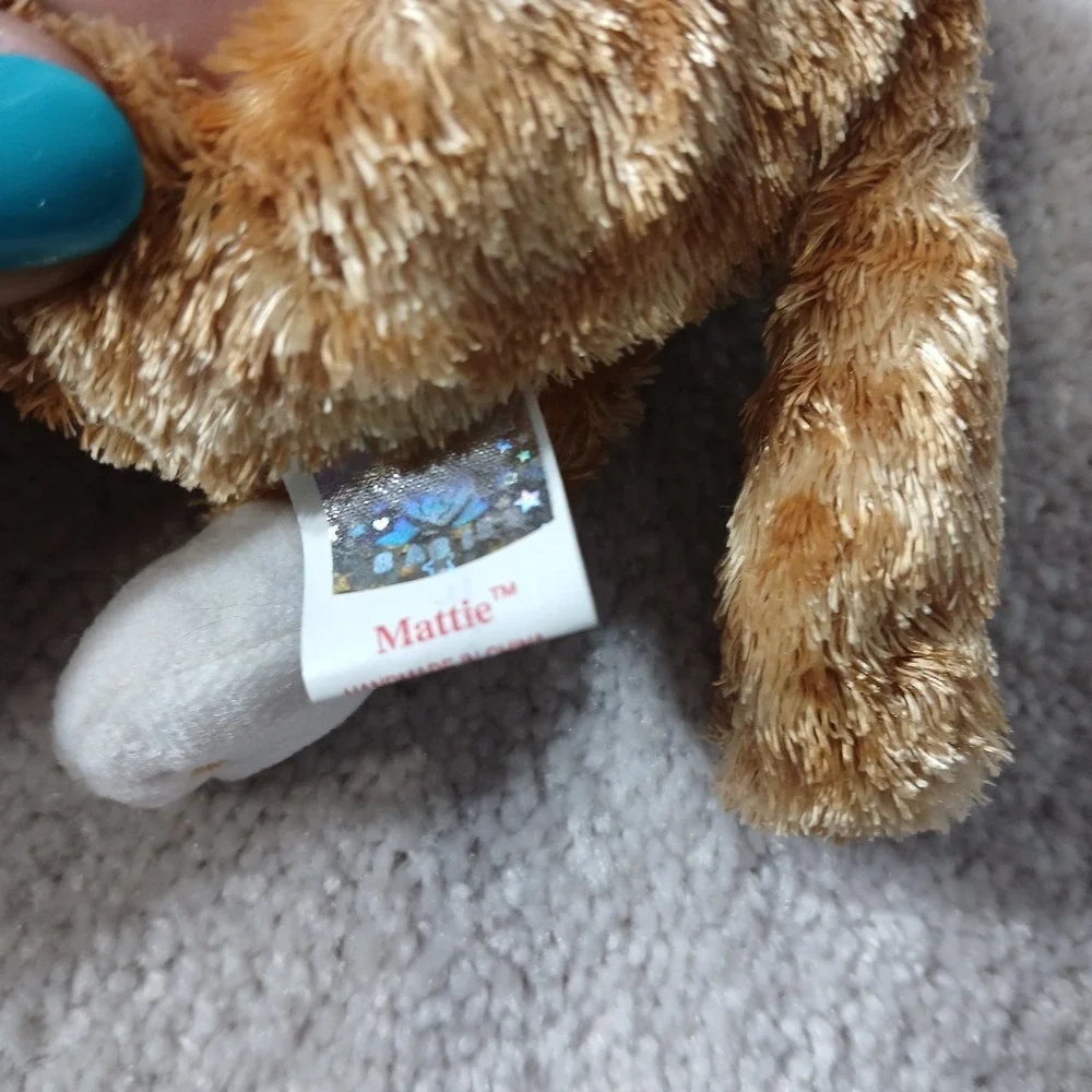 Ty Beanie Baby Mattie Cat Vintage 2001 Orange Tabby Cat Plush Gift Easter MWMT